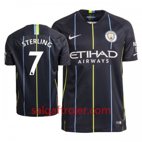 Manchester City Fodboldtrøjer Sterling 7 Udebanesæt 2018/19 Kort ærmer Manchester City Fodboldtrøjer Sterling 7 Udebanesæt 2018/19 Kort ærmer